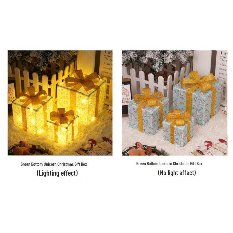 Cross-Border Christmas Luminous Gift Box Set: Outdoor Decorative Lights for Courtyard & Mall Display