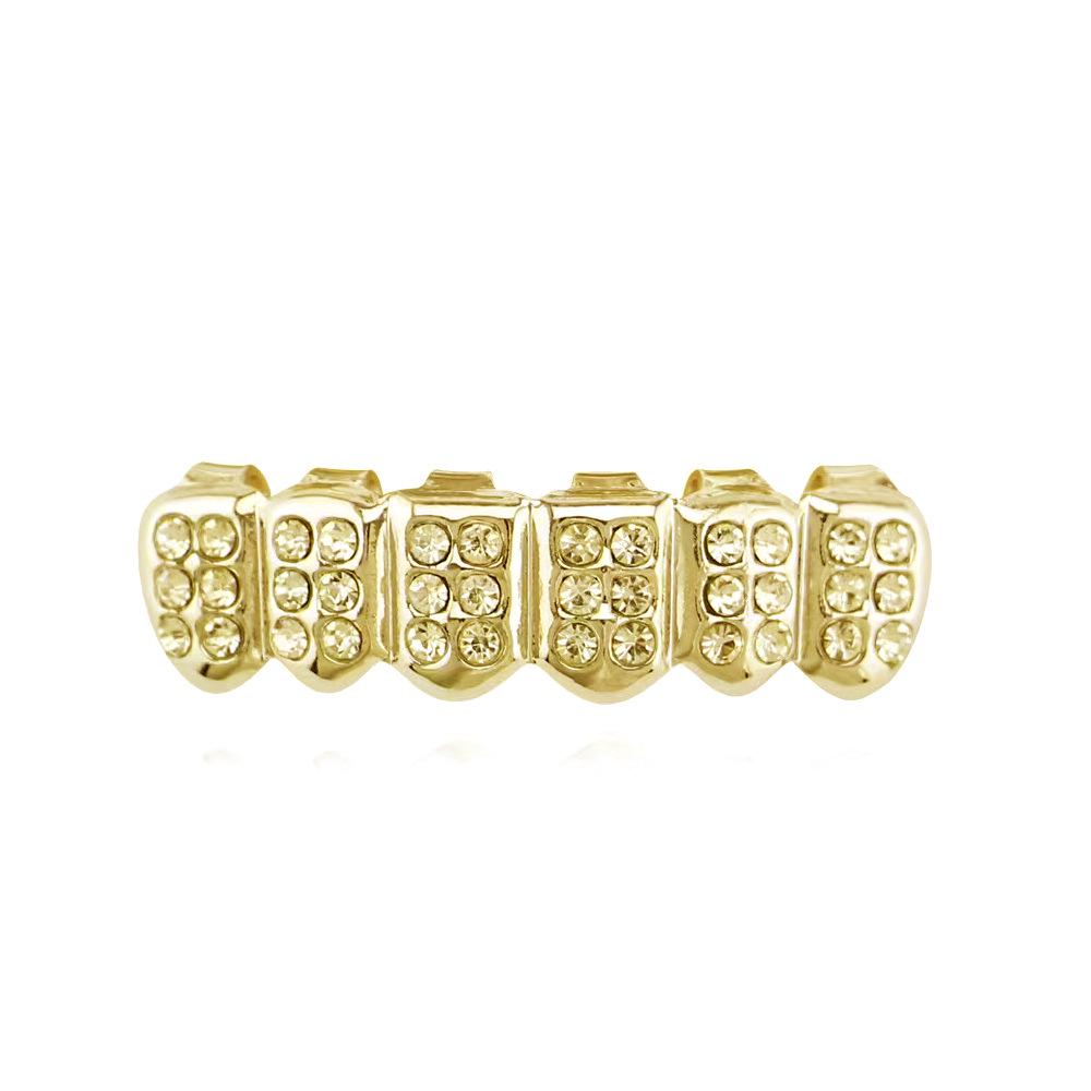 European Hip Hop Vampire Grill: 72-Diamond Six-Tooth Upper & 36-Diamond Lower Teeth Set