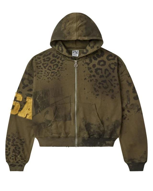 Europe, America 2025 American Graffiti Printing Men's and Women's Loose Casual Zipper Hooded Sweater Trendy Brand