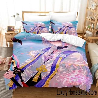 Comfortable Anime Print Duvet Cover Set With Duvet Cover And Pillowcases Single Twin Full Queen King Sizes For All Ages