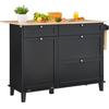 VEVOR Kitchen Island Cart, 50" Wood Top Breakfast Bar with Trash Cabinet Tilt Out 10 Gallon Storage