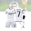 High-quality Real Madrid Home 7 Vini.jr Soccer Apparel Set Polyester Fiber Fabric Shirt Pants Socks And Protective Gear