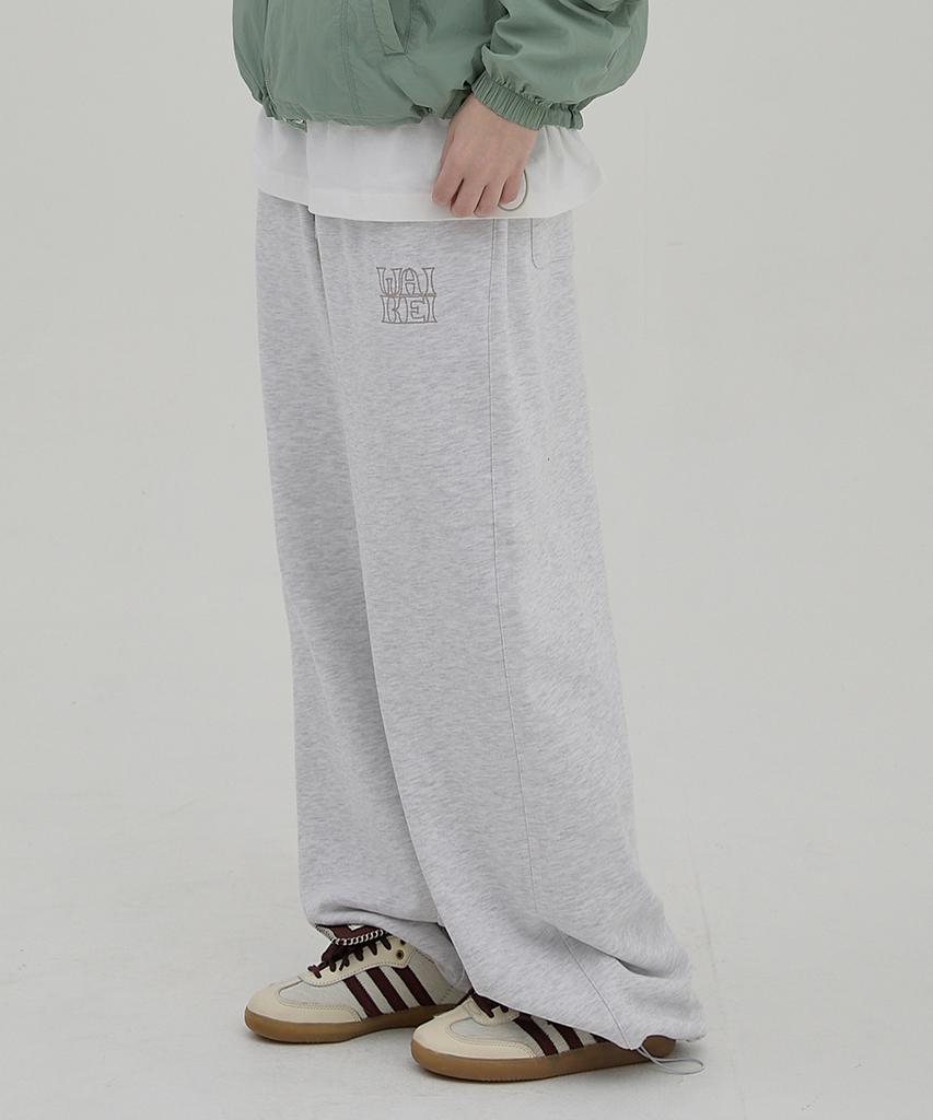 WAIKEI Logo Embroidered Sweatpants Melange White