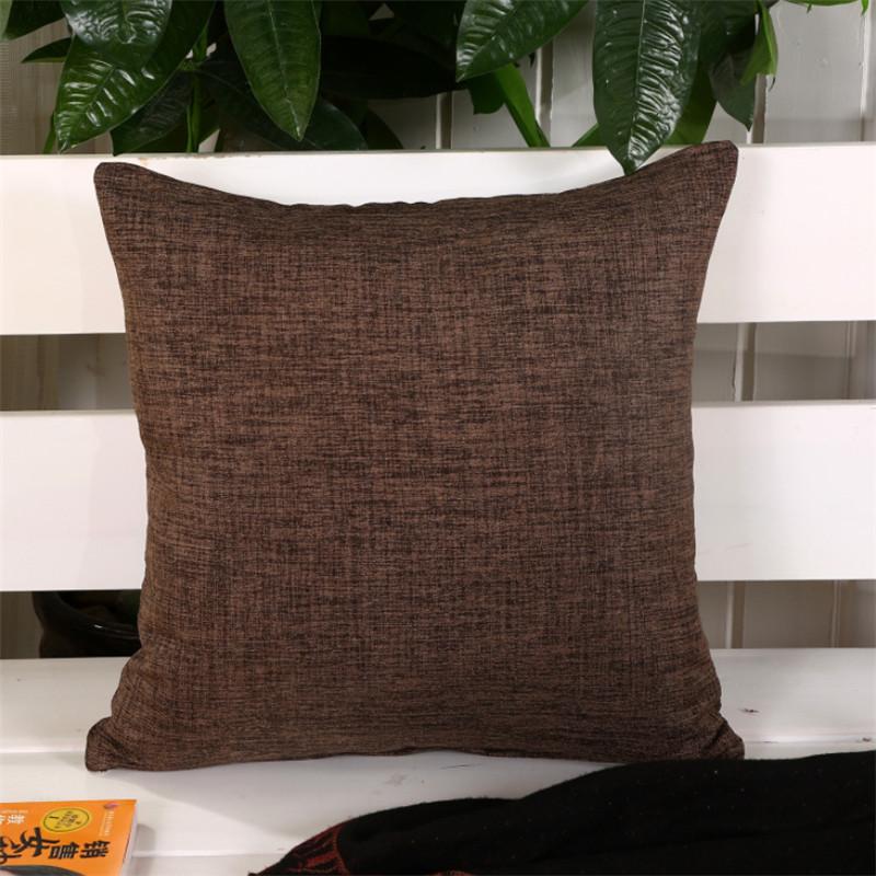 45x45cm Thicken High Quality Solid Color Linen Sofa Cushion Cover Living Room Throw Pillowcase Home Decoration