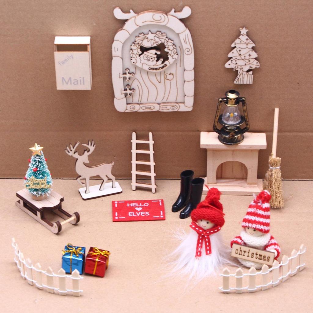 Doll House Christmas Decorations Christmas Small Scene Model Festival Party Favors For Winter Holiday Bookshelf School Project