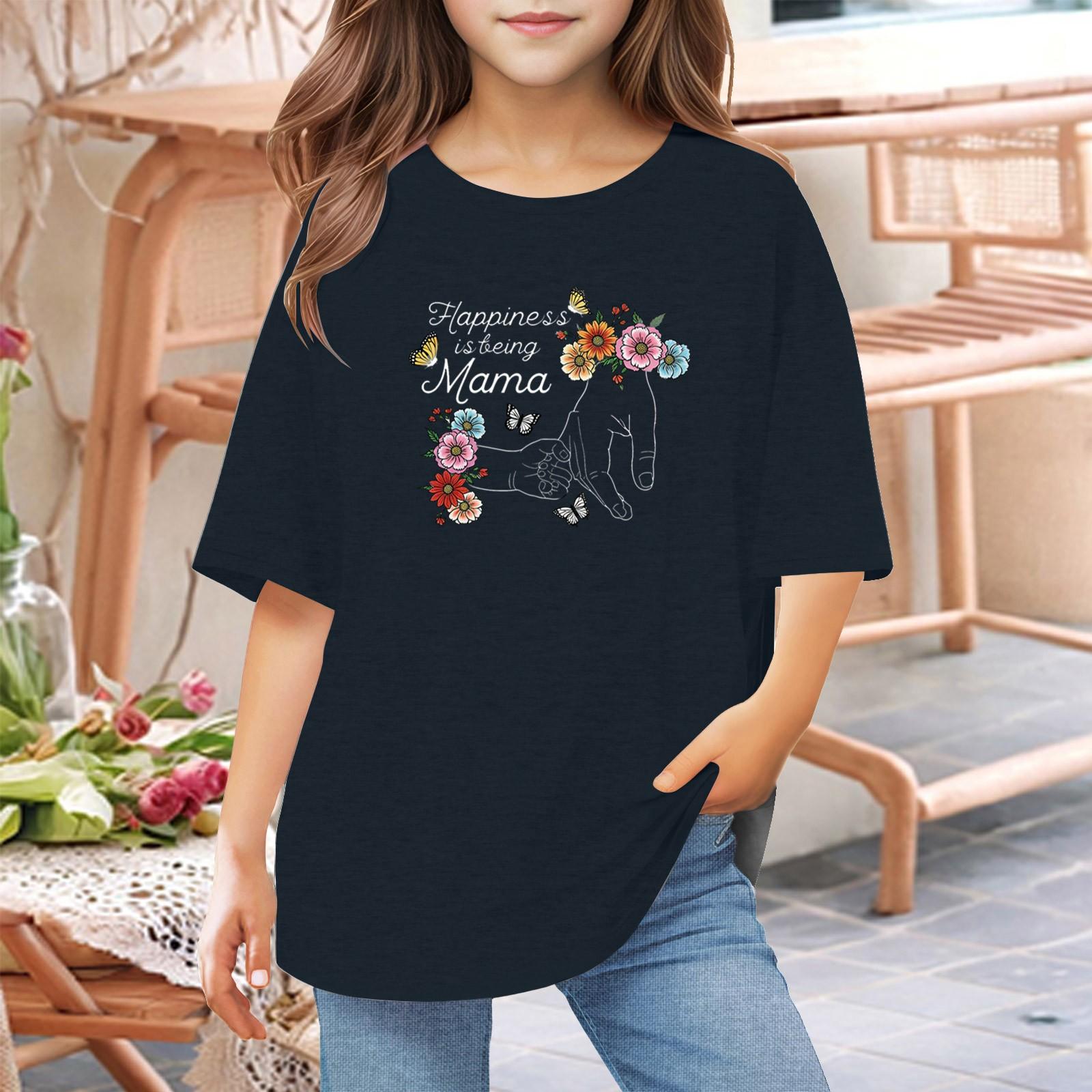 

Toddler Girl Boy T-Shirts Kids Top Boys And Girls Printed Short Sleeved T-shirt 1-12Y 140 Темно-синій