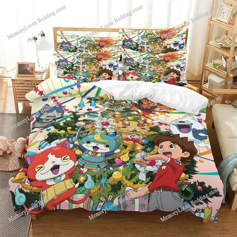 Game Cool Yo-Kai Watch Bedding Set Boys Girls Twin/Queen/King Size Duvet Cover Pillowcase Bed Kids Adult Cozy Soft Home Textile