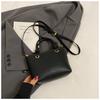 Lychee Pattern Texture Simple Portable Bucket Bag New Trendy Casual Women Versatile Commuter Messenger Bag
