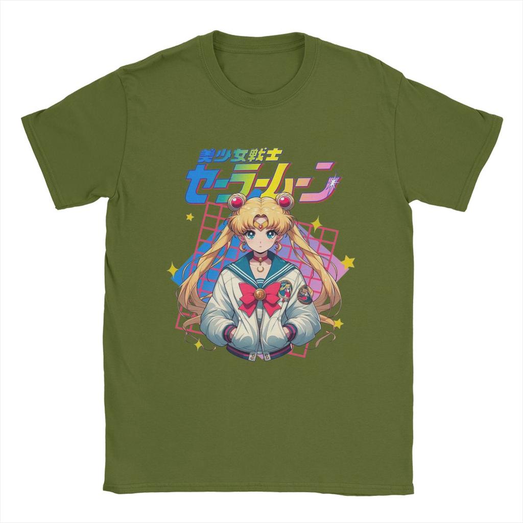 Die Mondkrieger Sailor T-Shirts Herren Reine Baumwolle Freizeit T-Shirts O-Ausschnitt T-Shirts Kurzarm Tops Grafik