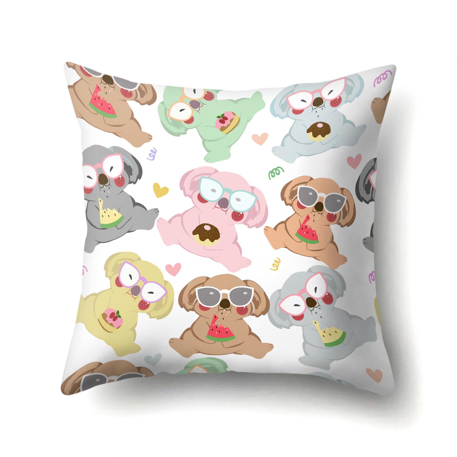 

Geometric Animal Pattern Single-Sided Pillow Cover Office Hug Pillow Cover Waist Pillow Cover Polyester Simple Sofa Pillowcase 45Cm without pillow core