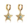 HECHENG,New Rainbow CZ Huggie Hoop Earrings for Women Gold Plated Crystal Heart Star Drop Earring Statement Fashion Zircon Gift