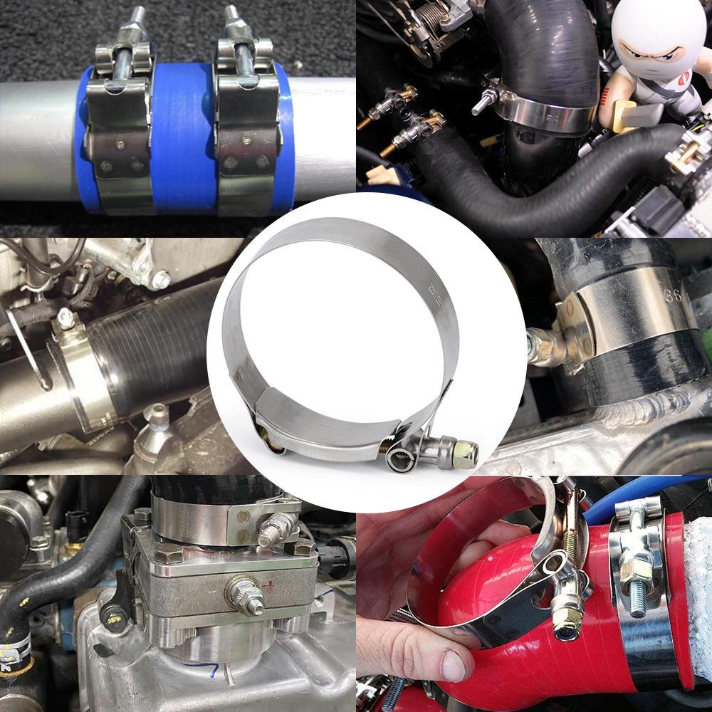 2.75 Inch Stainless Steel 304T Exhaust Pipe Clamp for Silicone Turbo Hoses (73-81) - Two-Pack