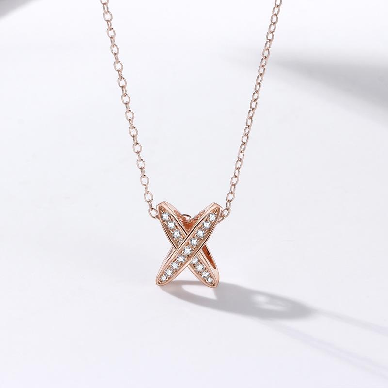 

Ожерелье X Cross для женщин, ниша, легкая, роскошная, геометрическая, универсальная, темпераментная, премиум-подвеска с бриллиантами