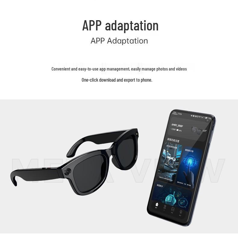 Smart AI Photo Glasses M01: Anti-Shake, Voice-Activated, Bluetooth, 500MP Camera for Photos & Videos