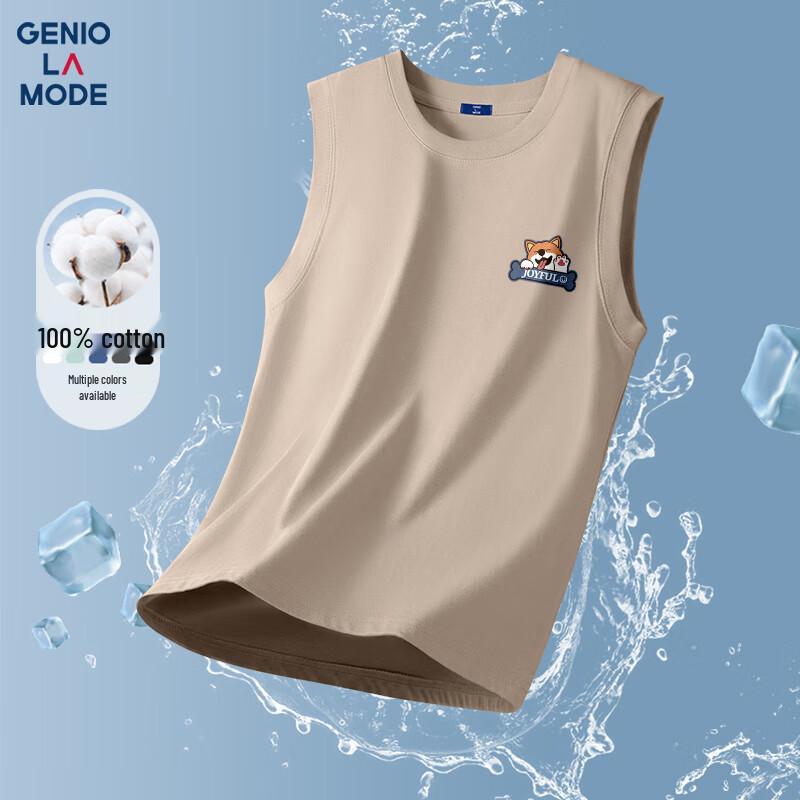 Мужская хлопковая жилетка-футболка с принтом корги GENIOLAMODE XL