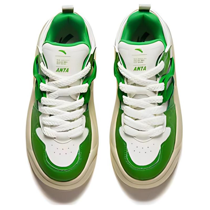 Anta Slip Resistant Abrasion Resistant Low top Skateboard Shoes Men's Green Sneakers 112428091-3