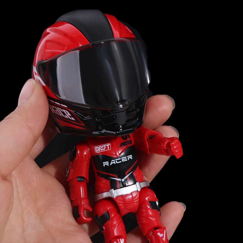 Deformation Helmet Simulated Motorcycle Rider Doll Movable Limbs Movable Figurine Model  Kids Toy