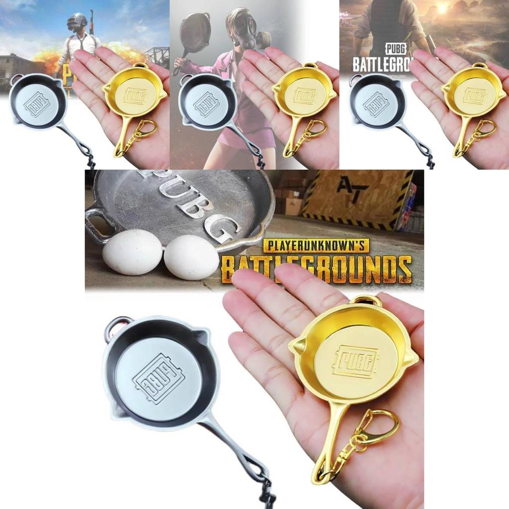Premium Zinc Alloy Pubg Pan Keychain Metal Souvenir For Gamers And Collectors
