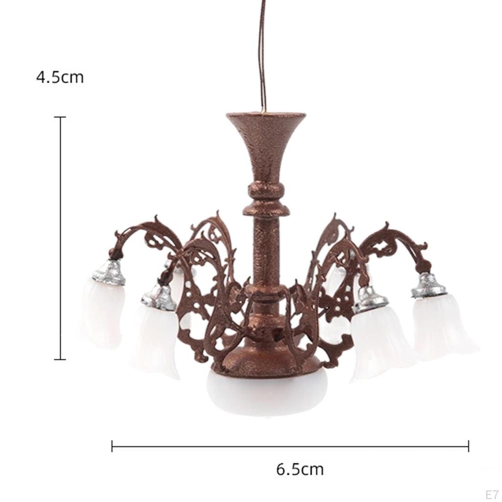 1/87 Chandelier Ceiling Light Fixture Micro Landscape Hanging Ho Scale Decoration