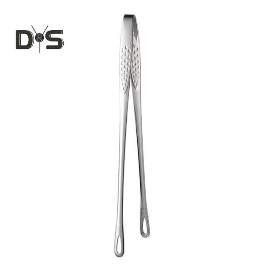 

Длинные щипцы для гриля из нержавеющей стали, зажим для стейка на гриле, нескользящая ручка, кухонный инструмент для приготовления пищи на гриле, аксессуары для выпечки S серебряный