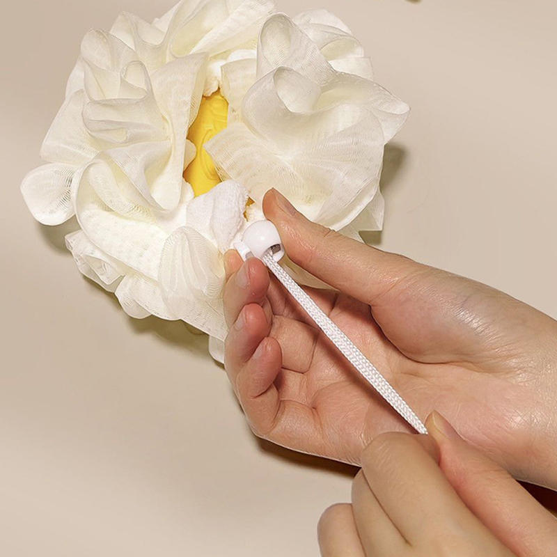 Soft Exfoliating Bath Ball Loofah With Drawstring Mesh Sponge For Skin Care Bathing Towel Soap Pouch Body Scrubber Shower Gift Spa Tool 1/2/3/4/5 PCS