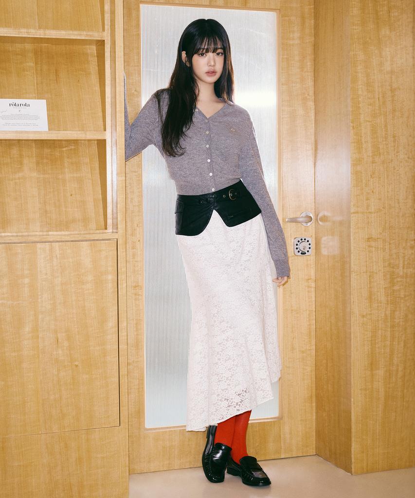 Lora Lora String Lace Long Skirt White