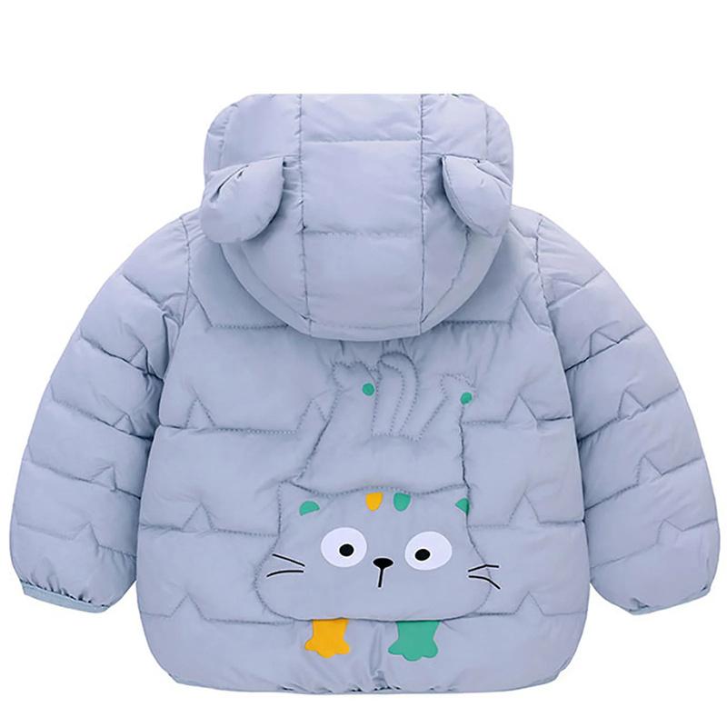 Copii Băieți Jachete ușoare cu glugă din puf Îmbrăcăminte exterioară călduroasă Toamnă Copii Fete Paltoane Desene animat Dinozaur Print Îmbrăcăminte casual