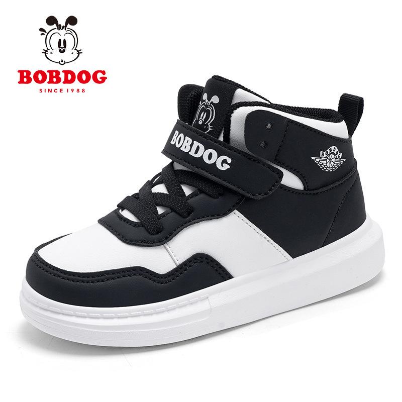 Babu Bean students boys shoes 2025 new autumn and winter leather velvet two cotton shoes boys children's sports shoes
