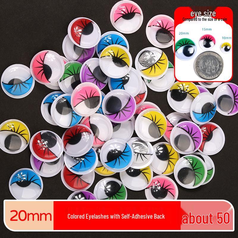 Kids' DIY Colored Eye Stickers for Crafting: Animal-Themed Black and White Eyeballs