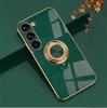 Car Magnetic Adsorption 6D Plating Silicone TPU Case With Ring For Samsung Galaxy S24 S23 FE Plus Ultra Back Stand Bumper Shell Cover Potector