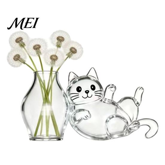 Cat Whiskers Holder Refrigerator Magnet Magnet, Transparent Furs Keepsake Vase Shape Fridge Pet Memorial Decoration for Home, Kitchen Hair Collector