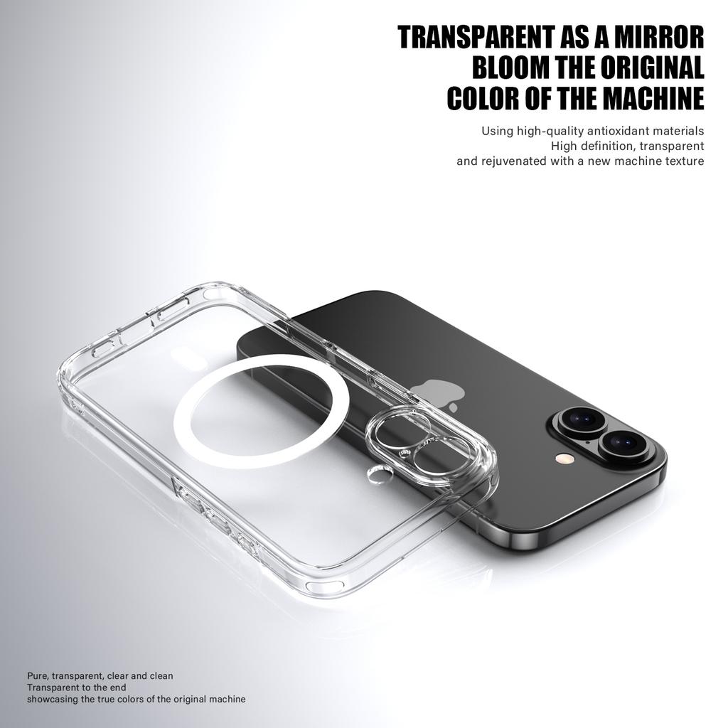 For iPhone 17 Case Compatible with MagSafe Precise Cutouts TPU+PC Clear Phone Back Cover