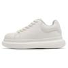 Men'S Platform White Skate Shoes, Minimalist Solid Color Invisible Height Boost Sneakers, Trendy Versatile Casual Sports Bread Shoes