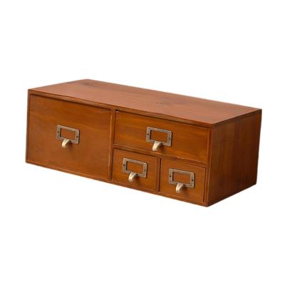 Wood Desk Organizer with Drawers Versatile for Cosmetics Stationary Jewelry