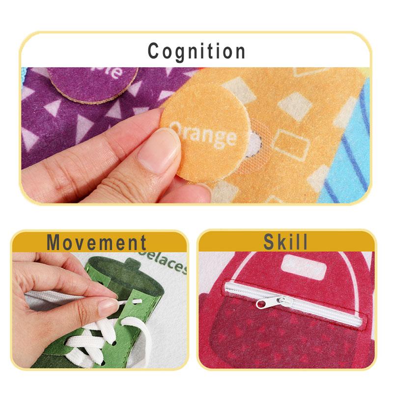 Barn Stille Travle Bøker Montessori-brettleker Finmotortrening Førskolelæring Sansleker for småbarn Reiseaktiviteter