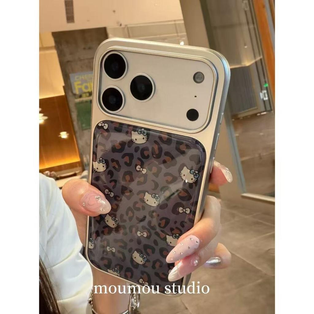 Creative Cartoon Electroplated Leopard Print Cat Is Suitable for Apple 17ProMax Mobile Phone Case Protective Case 16pro/15 Case.