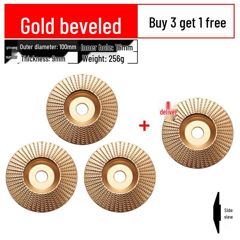 Woodworking Angle Grinder Burr Disc & Polishing Wheel Set