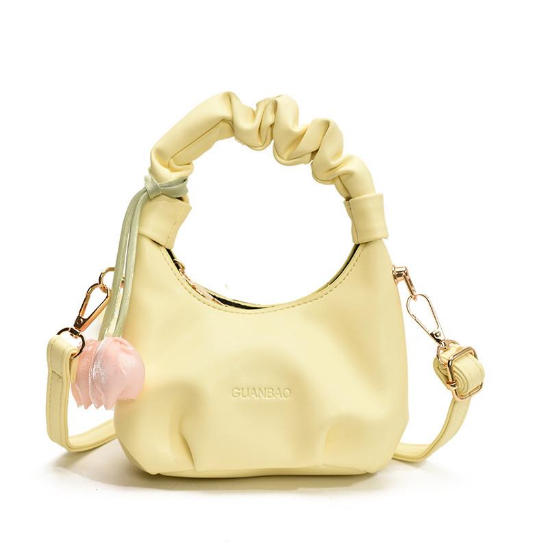 Tulip Sweet Decorative And Folded Design Solid Color Children Bag Shoulder