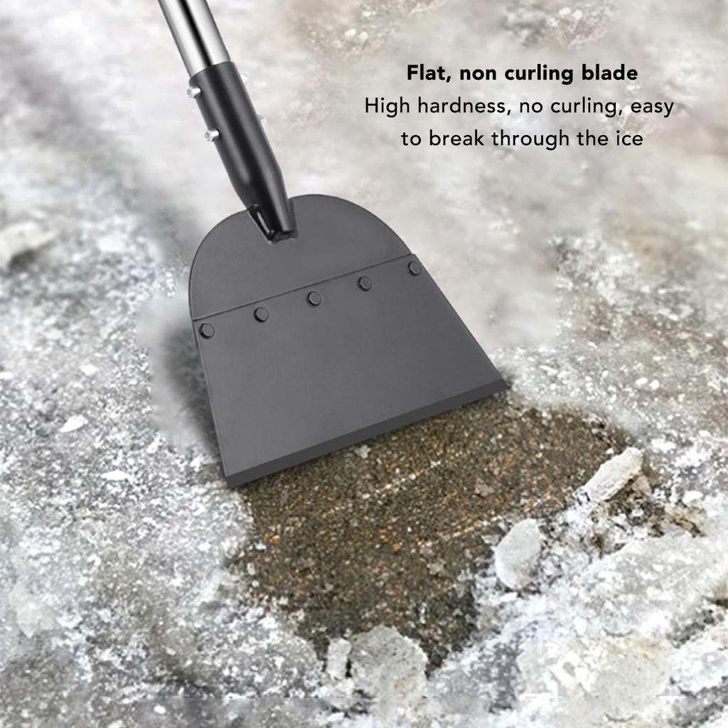 Snow Shovel Ice Scraper Long Handle Flat Shovel Snow Ice Chopper Ice Removal Tool for Walkway Driveway Road Cleaning Snow Shovel
