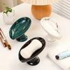 Marble Pattern Soap Holder Leaf Shape Soap Rack Storage Organizer Soap Plate  Keep Soap Dry