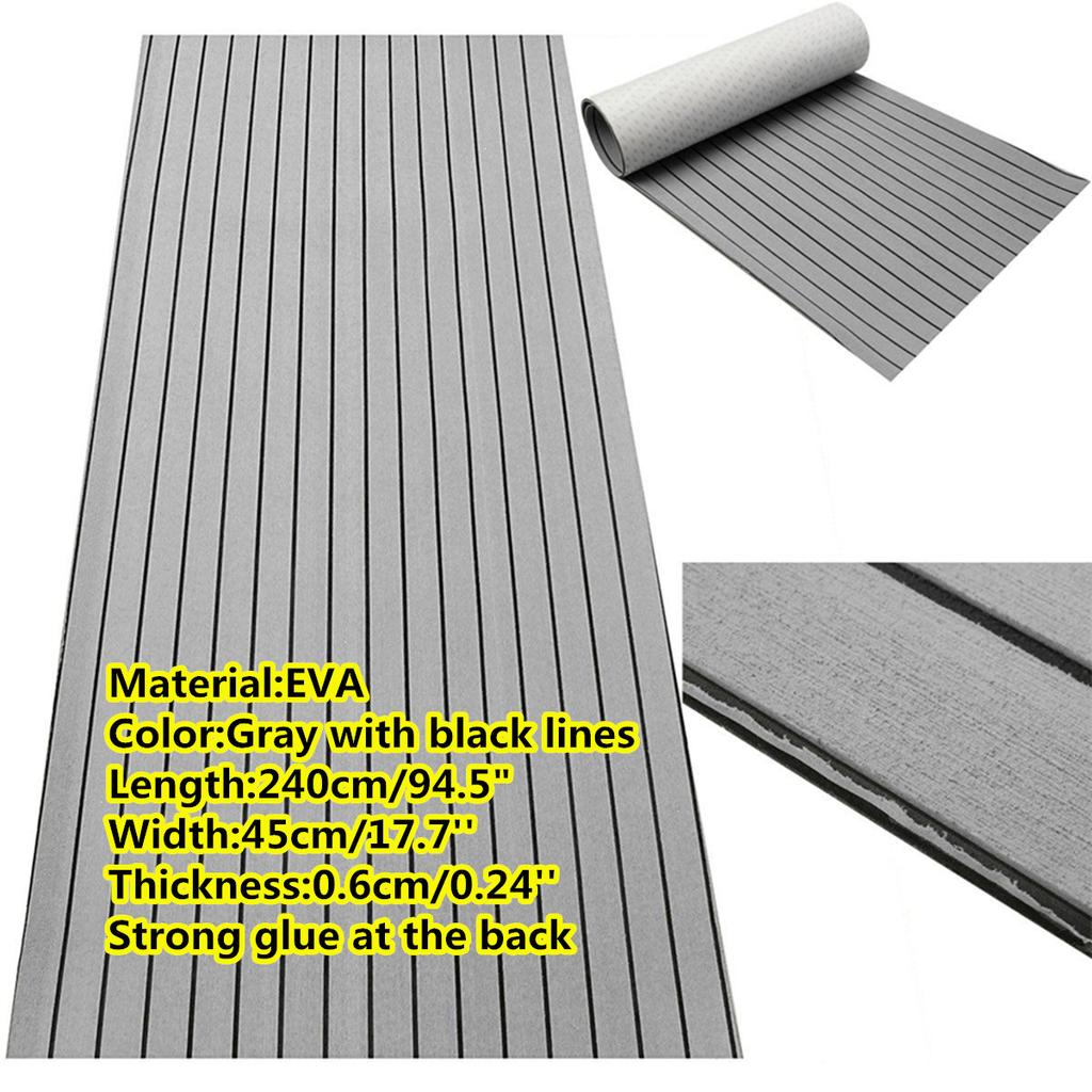 17.7"x94.5" EVA Teak Marine Decking 0.24" Self-Adhesive