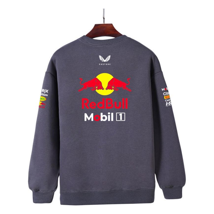 Men Women Thicken Autumn and Winter F1 Red Bull Racing Print Crewneck Sweatshirt Casual Loose Long Sleeve Pullover Sport Streetwear