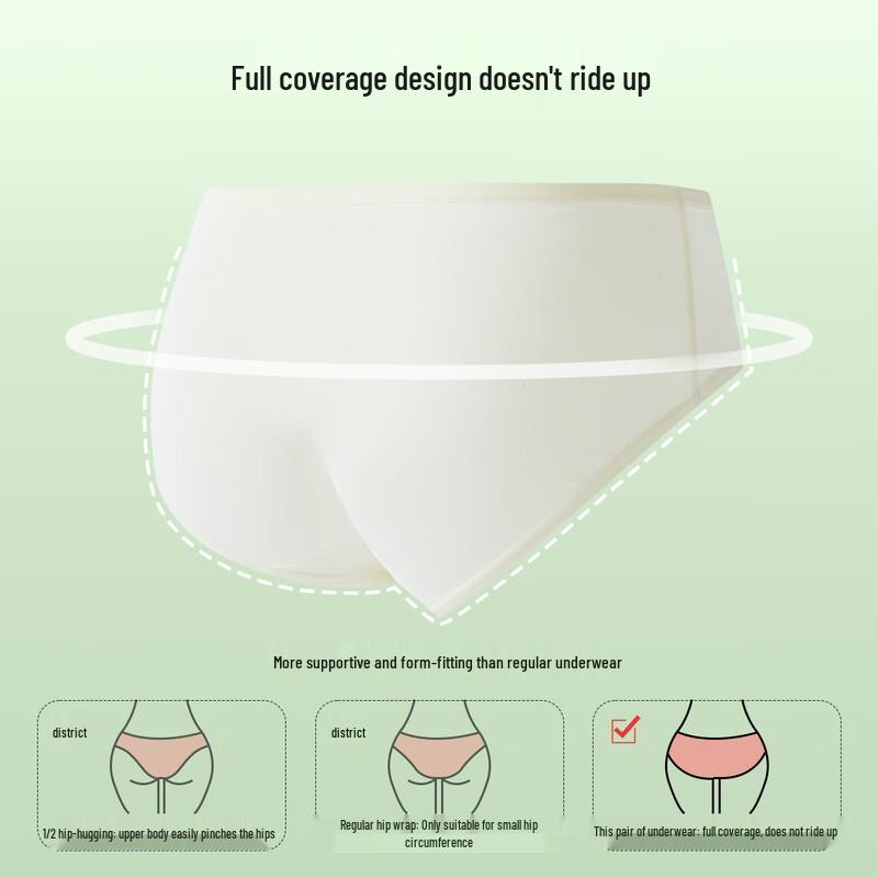 FENTENGCARE Women's 7A Antibacterial Cotton Mid-Waist Underwear 3-Pack