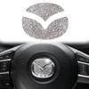 MochiMingle Emblema Universale per Volante Mazda Compatibile Volante Scintillante Si Adatta Strass Facile Decorazione Auto Adesivo Parte Accessoria, Logo,