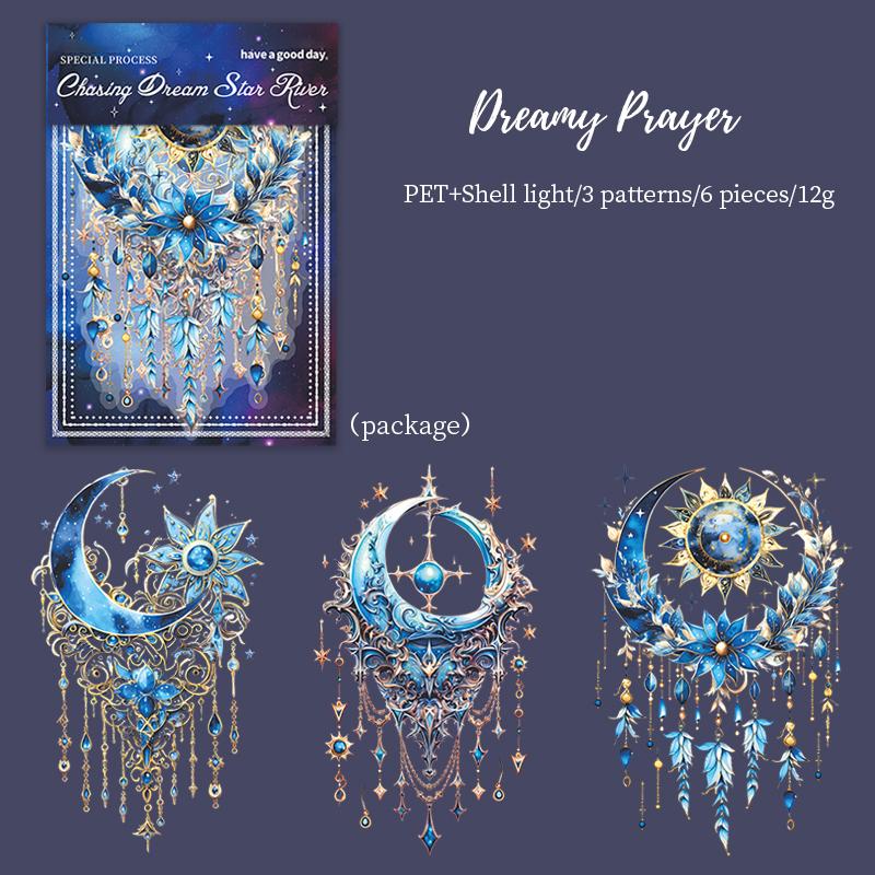 

Shell Light Stickers 6 типів Dream Catcher Galaxy Series Starlight Reflection Decoration Logo Confetti Sketchbook Kawai Stickers