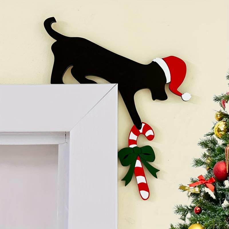 

New Wooden Christmas Door Toppers Decor Door Frame Corner Sign Decoration Funny Home Frame Ornament Walls Christmas Wall Signs