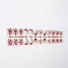 24Pcs Christmas Press On Nail Snowflake Design Full Cover Acrylic False Nail Stick on Nail Women’s Nail Accessories