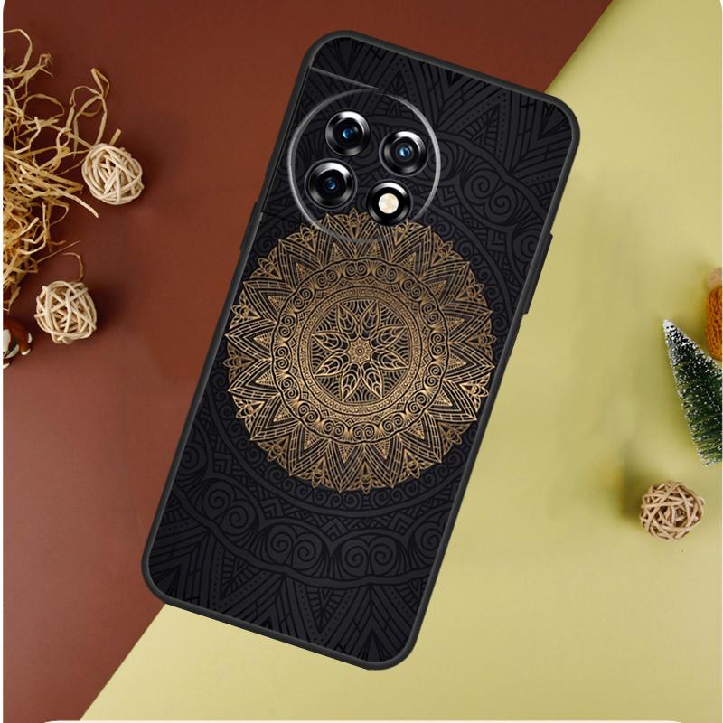 Indian Floral Henna Mandala For OnePlus Nord CE 4 3 2 Lite N20 N30 9 10 Pro 8T 9RT 10T 10R 13R 12R 11 12 13 Phone Case