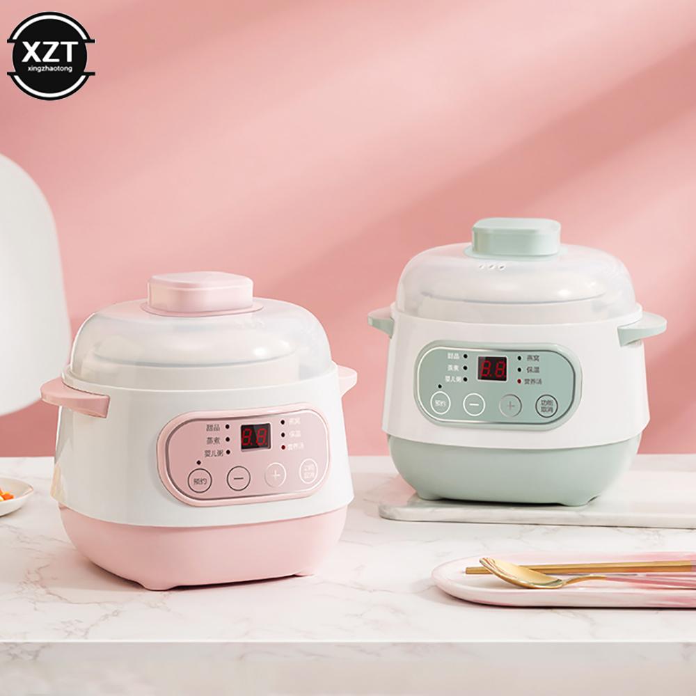 220V 1L Mini Electric Stewing Pot Ceramic Inner Multi Cooker Household Automatic Electric Slow Stewart Boiling Porridge Soup pot