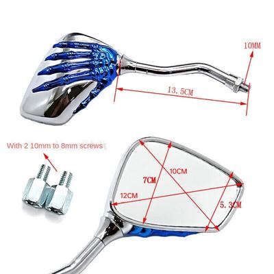 Rétroviseur latéral universel moto crâne main griffe miroir boulon à montage universel pour moto de rue sport chopper cruiser